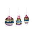 Boho Stripe Ornament, Asst. of 3 For Discount