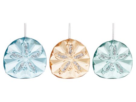 Acrylic Sand Dollar Ornament, Asst. of 3 Supply