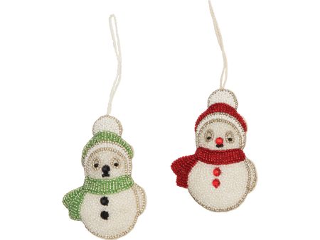 Beaded Snowman Ornament, Asst. of 2 Online now