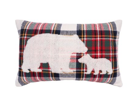 White Tartan Bears Pillow Cheap