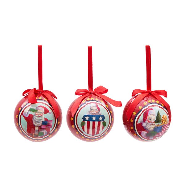 Decoupage Santa Ornaments, Set of 12 For Sale