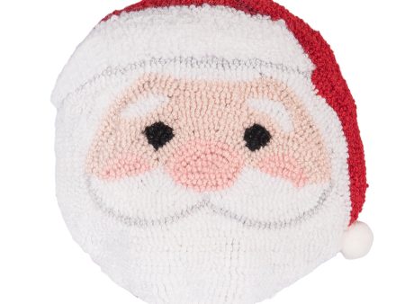 Round Santa Hooked Mini Pillow Online now