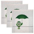 Swedish Dishcloth Set of 3 - Green Bird in Rain Sale