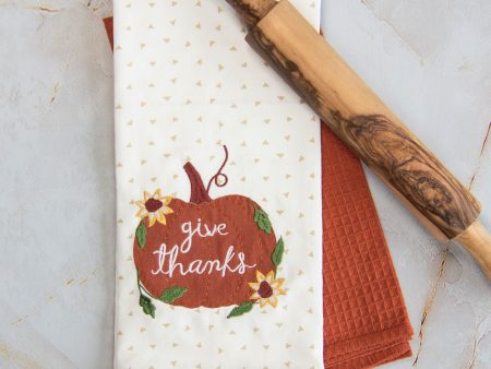 Tea Towel Set of 2 - Give Thanks Discount