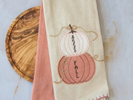 Tea Towel Set of 2 - Hello Fall Pumpkins Online