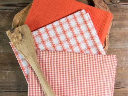 Variety Towel Set - Orange Set of 3 on Sale