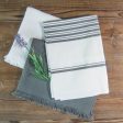 Farmhouse Stripe Towel Set of 3 - Charcoal Cheap