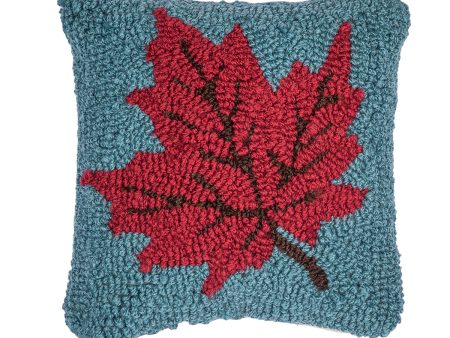 Maple Leaf Hooked Mini Pillow Sale