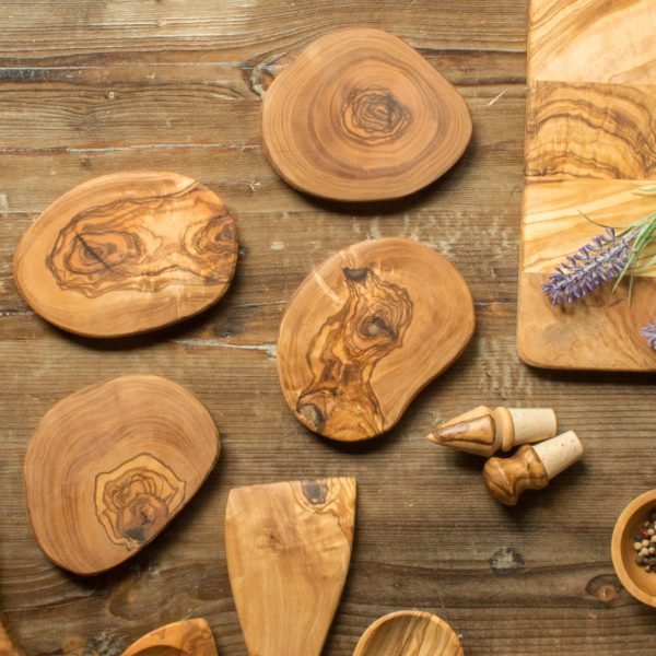 Olive Wood Coasters set of 4 Online now