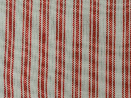 Toweling Fabric - Ticking Stripe Red White Discount