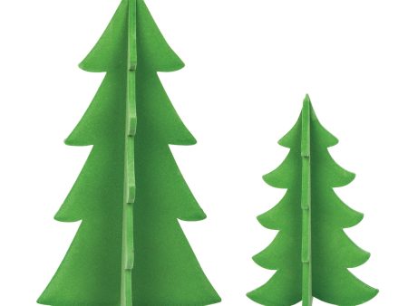 Flocked Green Tree Figure, Set of 2 Online Sale