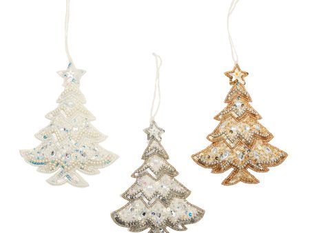 Metallic Shimmer Tree Ornament, Asst. of 3 Online Hot Sale