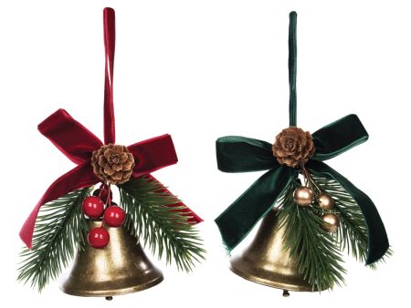 Gold Bell & Ribbon Ornament, Asst. of 2 Cheap