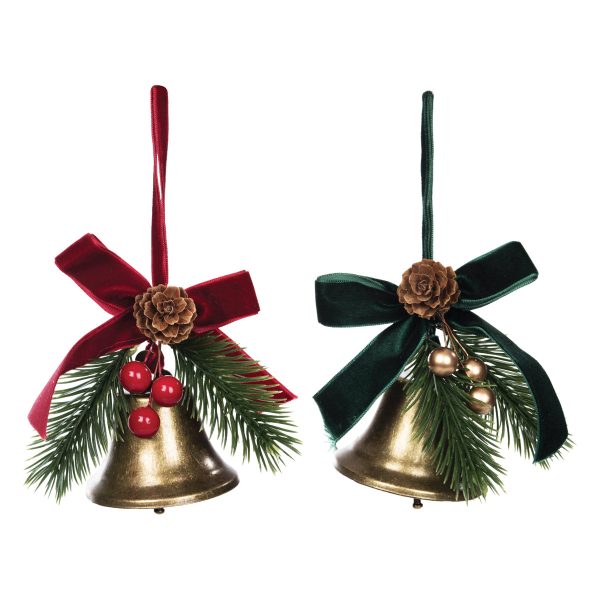 Gold Bell & Ribbon Ornament, Asst. of 2 Cheap