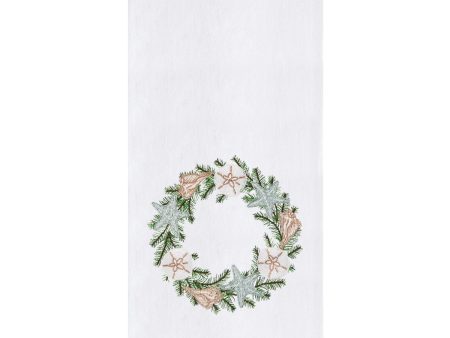 Shell Christmas Wreath Kitchen Towel Hot on Sale