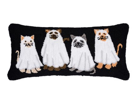 Ghost Cats Hooked Pillow Discount