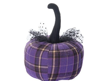 Purple Plaid Pumpkins Figurine For Sale