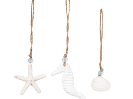 Sea Star, Seahorse, Shell Ornament, Asst. of 3 Cheap