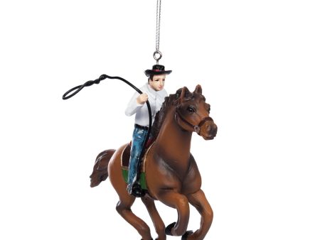 Cowboy On Horse Ornament Discount