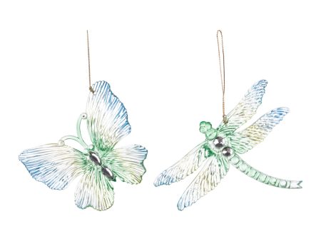 Acrylic Butterfly & Dragonfly Ornament, Asst. of 2 on Sale