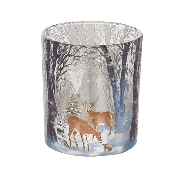 Small Deer Scene Candle Holder For Discount