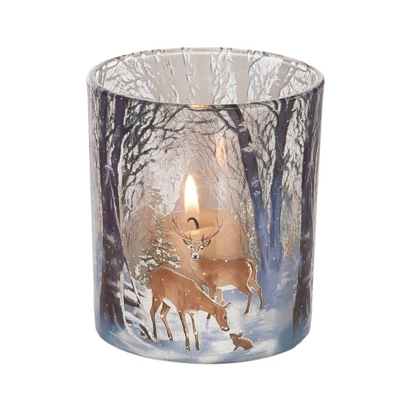 Small Deer Scene Candle Holder For Discount