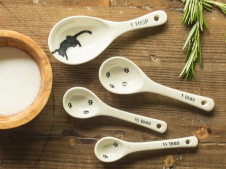 Hand-Painted Ceramic Kitty Measuring Spoons Fashion