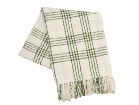 Sage & Gold Plaid Throw Sale