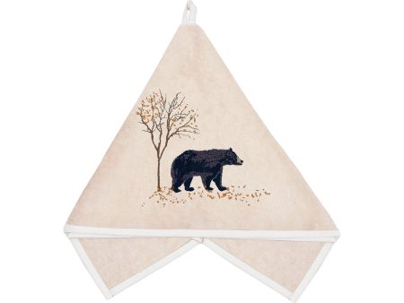 Black Bear Terrycloth Guest Towel on Sale