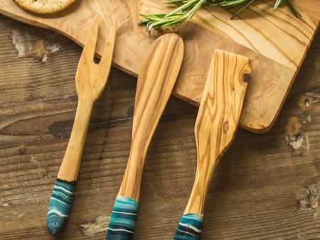 Ocean Design Olive Wood Cheese Utensil Set of 3 Online