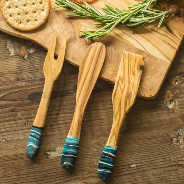 Ocean Design Olive Wood Cheese Utensil Set of 3 Online