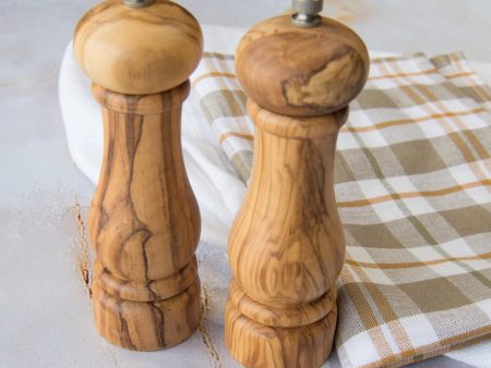 Olive Wood Salt and Pepper Mills For Sale