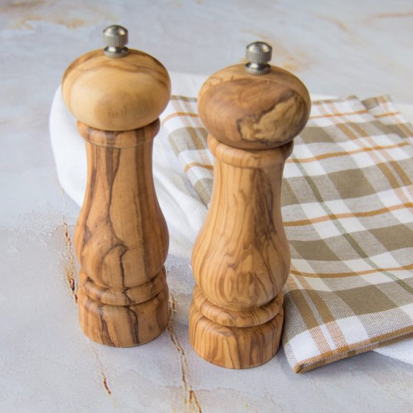 Olive Wood Salt and Pepper Mills For Sale