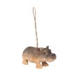 Hippo Wood Ornament For Discount