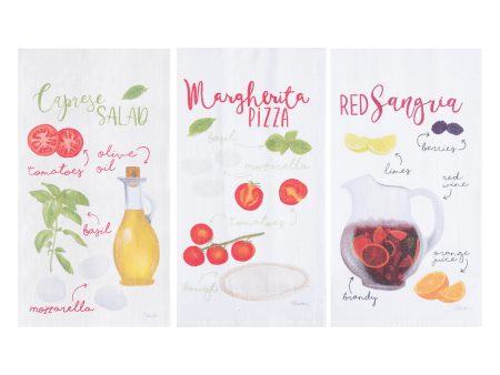 Pizza, Caprese, & Sangria Kitchen Towel Set Supply