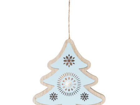 LED Large Light Blue Tree Ornament For Sale