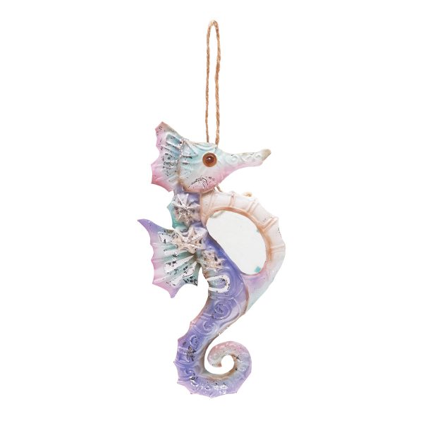 Metal & Capiz Seahorse Ornament For Discount