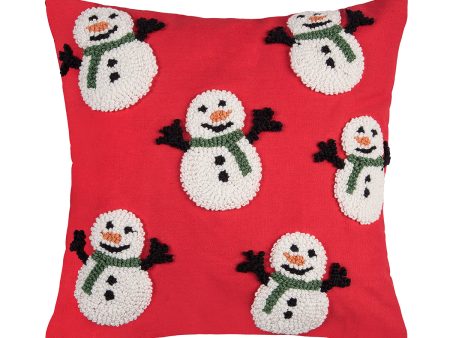 Snowman Party Hooked Pillow For Cheap