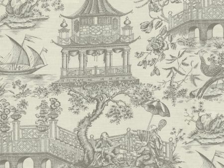 Williamsburg Chinoiserie Toile - Pewter 750701 Fabric Swatch Online now