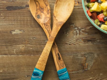 Ocean Design Olive Wood Salad Server Set on Sale