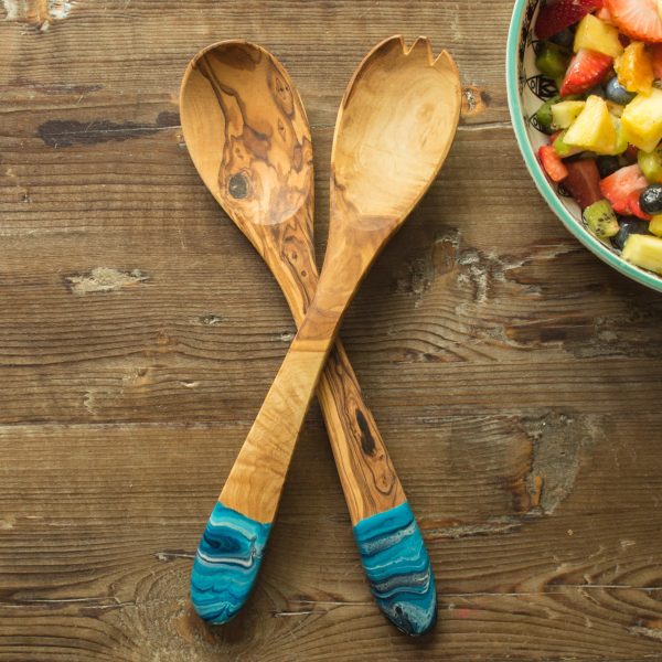 Ocean Design Olive Wood Salad Server Set on Sale