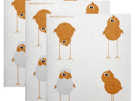 Swedish Dishcloth Set of 3 - Funny Chickens Online now