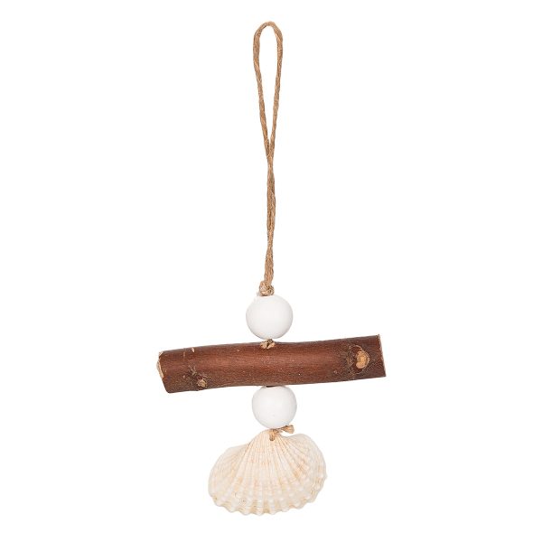 Driftwood White Shell Drop Ornament Hot on Sale