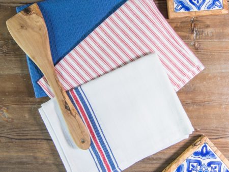 Vintage Towel Set of 3 - Blue Red Online