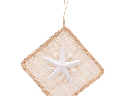 Abaca & Shell Star Flower Ornament For Discount