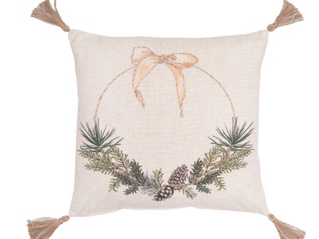 Pinecone Wreath Pillow For Sale