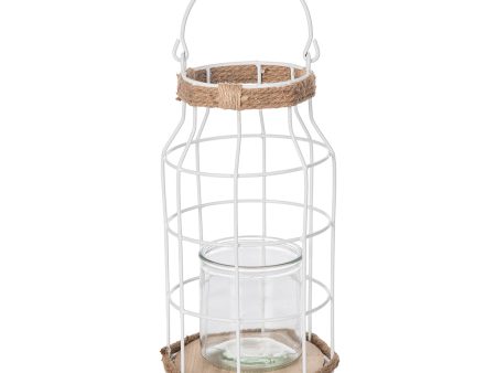 Medium Whitewash Lantern on Sale