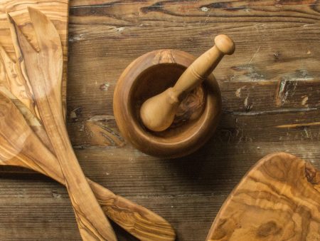 Olive Wood Mortar & Pestle Online Hot Sale