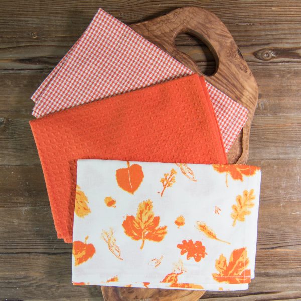 Seasonal Towel Set of 3 - Fall Leaves Hot on Sale