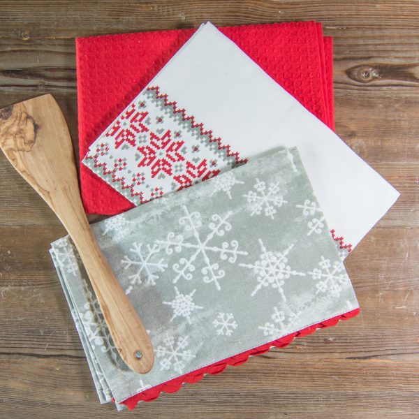 Seasonal Towel Set of 3 - Winter Snowflakes Online Sale